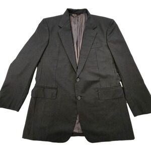 Vintage Arthur & Fox Mens Blazer Zegna 100% Wool Fabric Gray Check Size 42R EU52